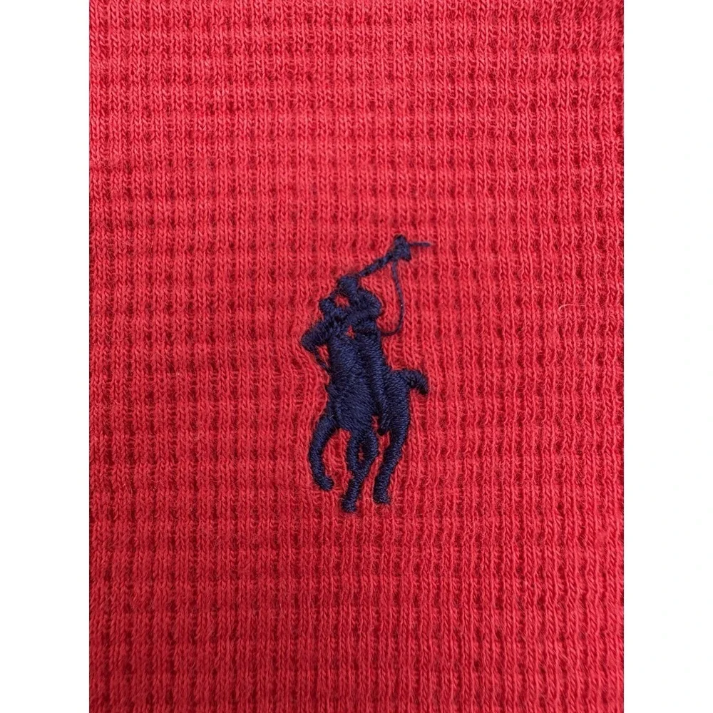 Polo Ralph Lauren Mens Red Waffle Knit Thermal T-Shirt S Short Sleeve Pony Logo